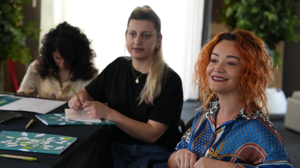 Participants at the second roundtable in Durrës discussing future environmental grants under the GreenAL project