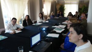 Participants at the second roundtable in Durres discussing future environmental grants under the GreenAL project